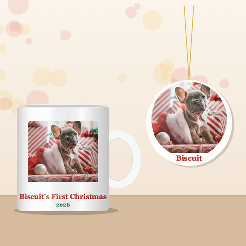 Personalised Pet Photo Mug & Christmas Bauble Set