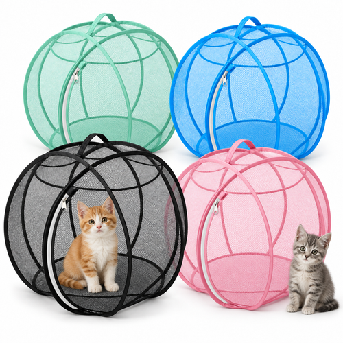 Rolling Cat Play Sphere, Pop-Up Mesh Hideout