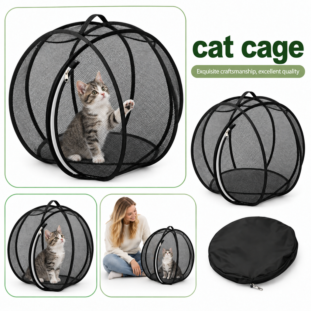 Rolling Cat Play Sphere, Pop-Up Mesh Hideout