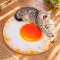 AI illustration: Mabel, our silver tabby cat, with the Food-Shaped Plush Pet Mat.